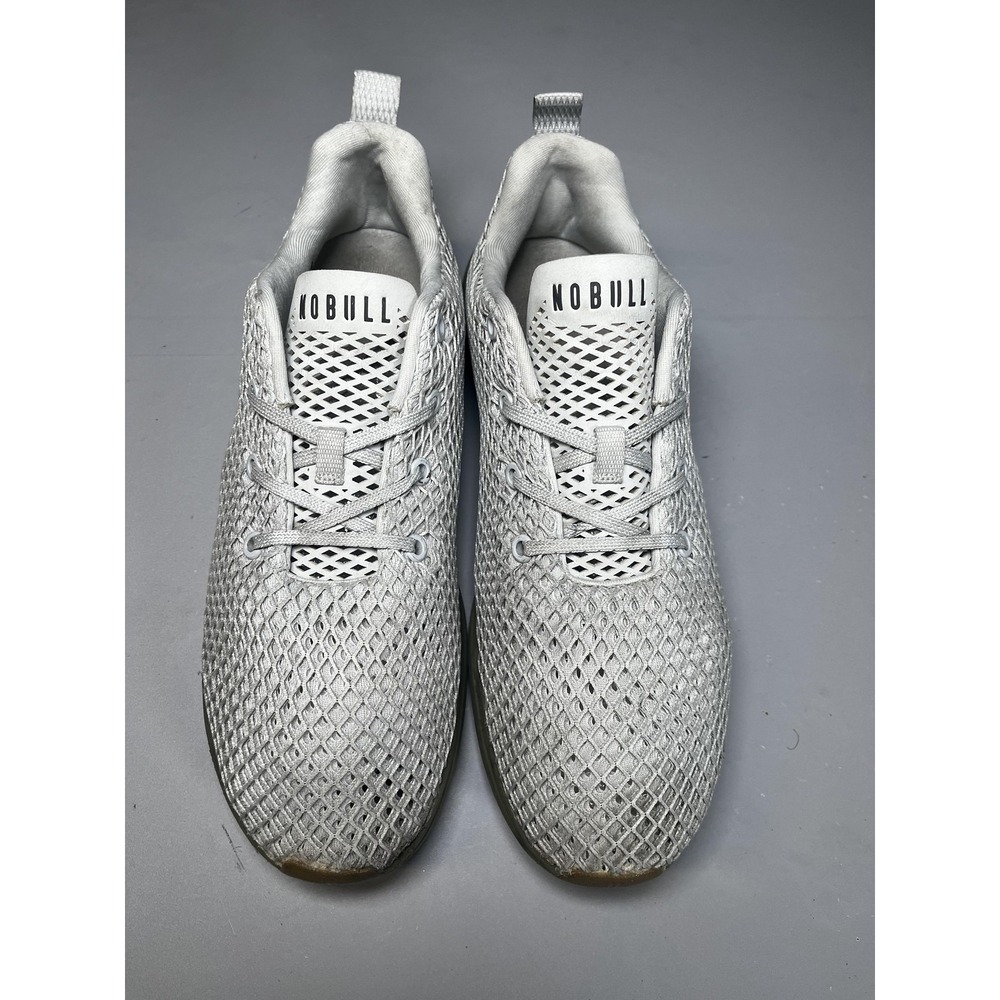 NOBULL Shoes Mens Size 11.5 White Mesh Runner Gray Training Athletic Gym - Picture 4 of 8